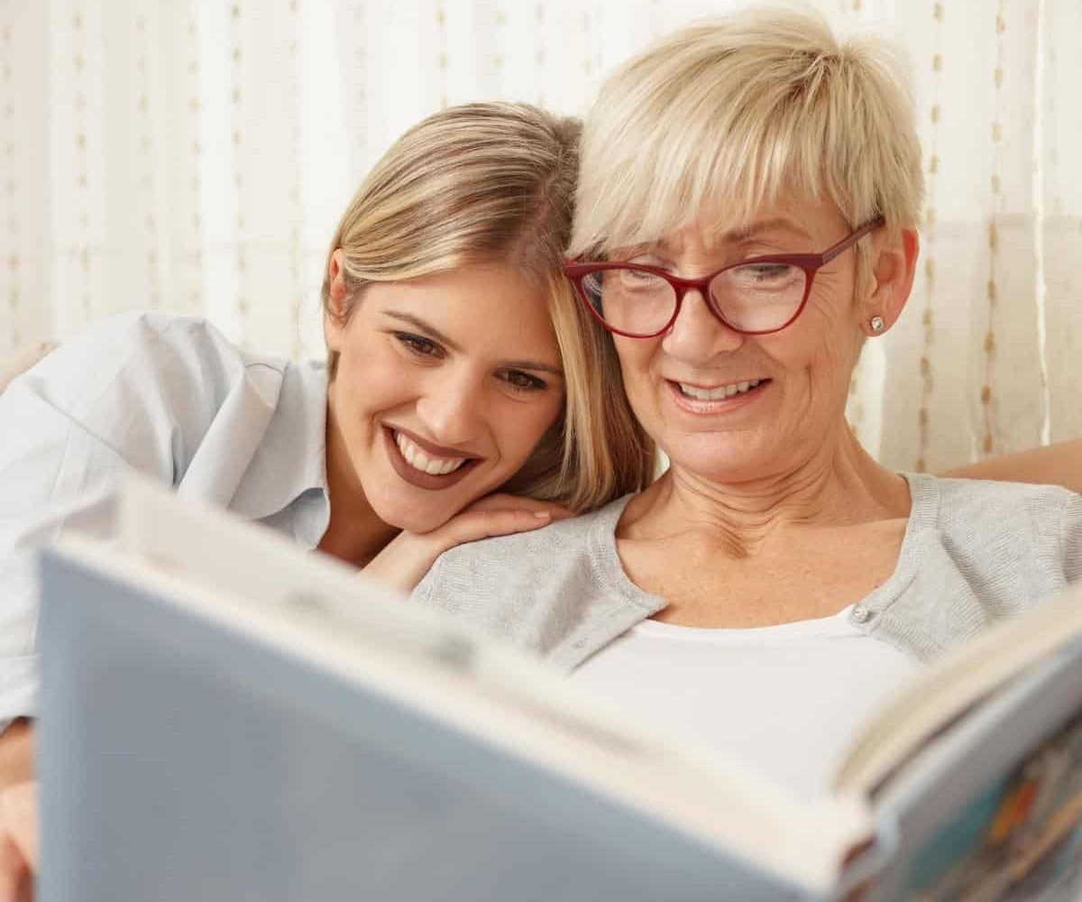 Mother and daughter planning with calm expat funeral in Spain